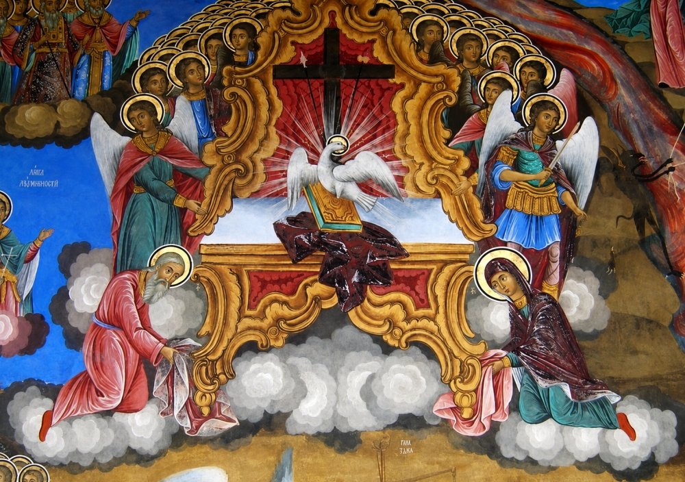 Фреска. Святой Дух на престоле. Рильский монастырь